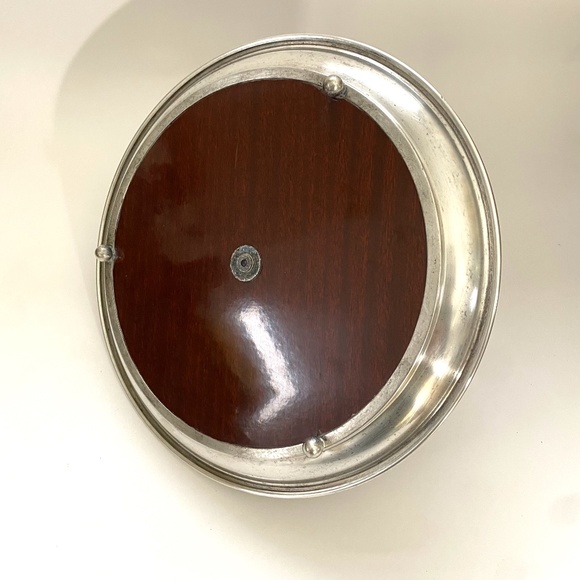 Vintage Cresent Barware Tray with handle MCM Walnut Formica Silverplated - Picture 3 of 4